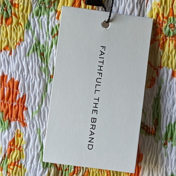 Faithfull The Brand Cutout Spring Loucetta Romantic Cottage Midi Dress NWT Sz S - Picture 7 of 15